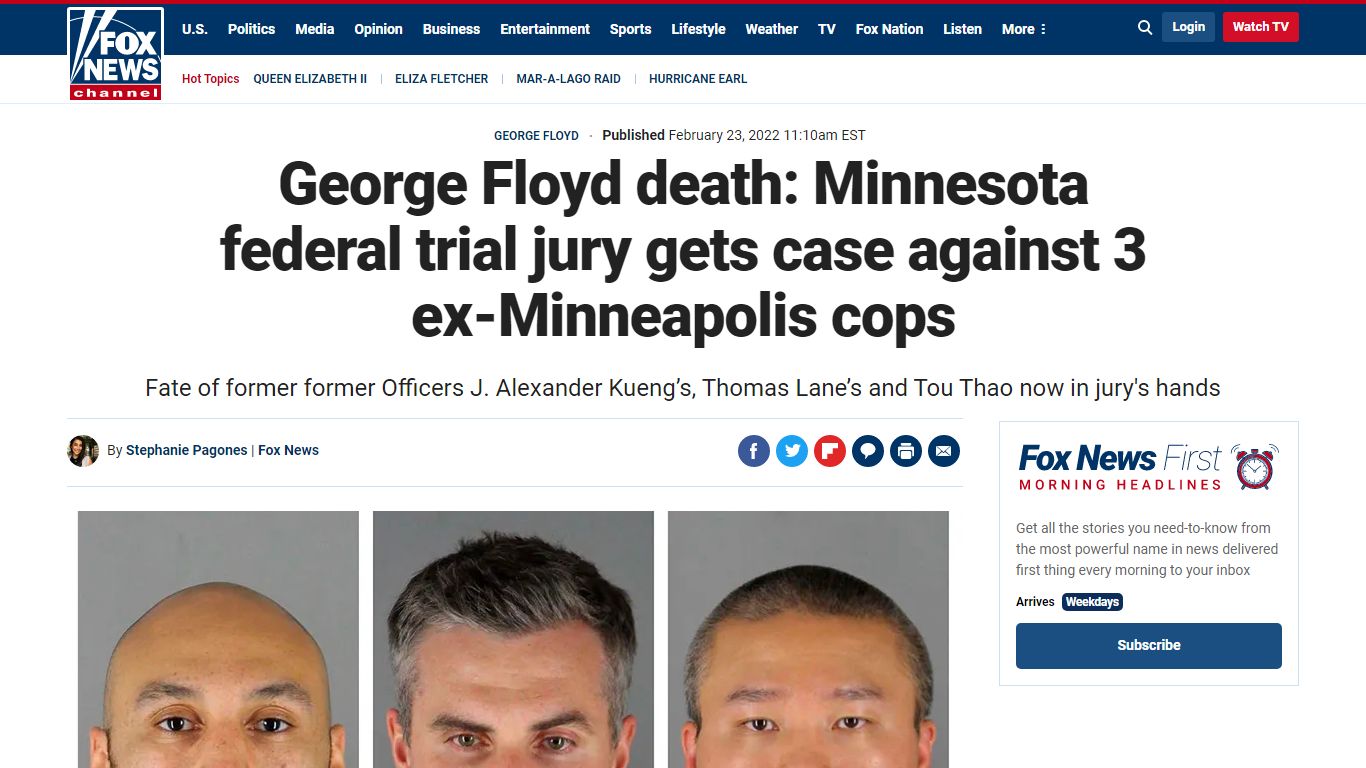 George Floyd death: Minnesota federal trial jury gets case against 3 ex ...