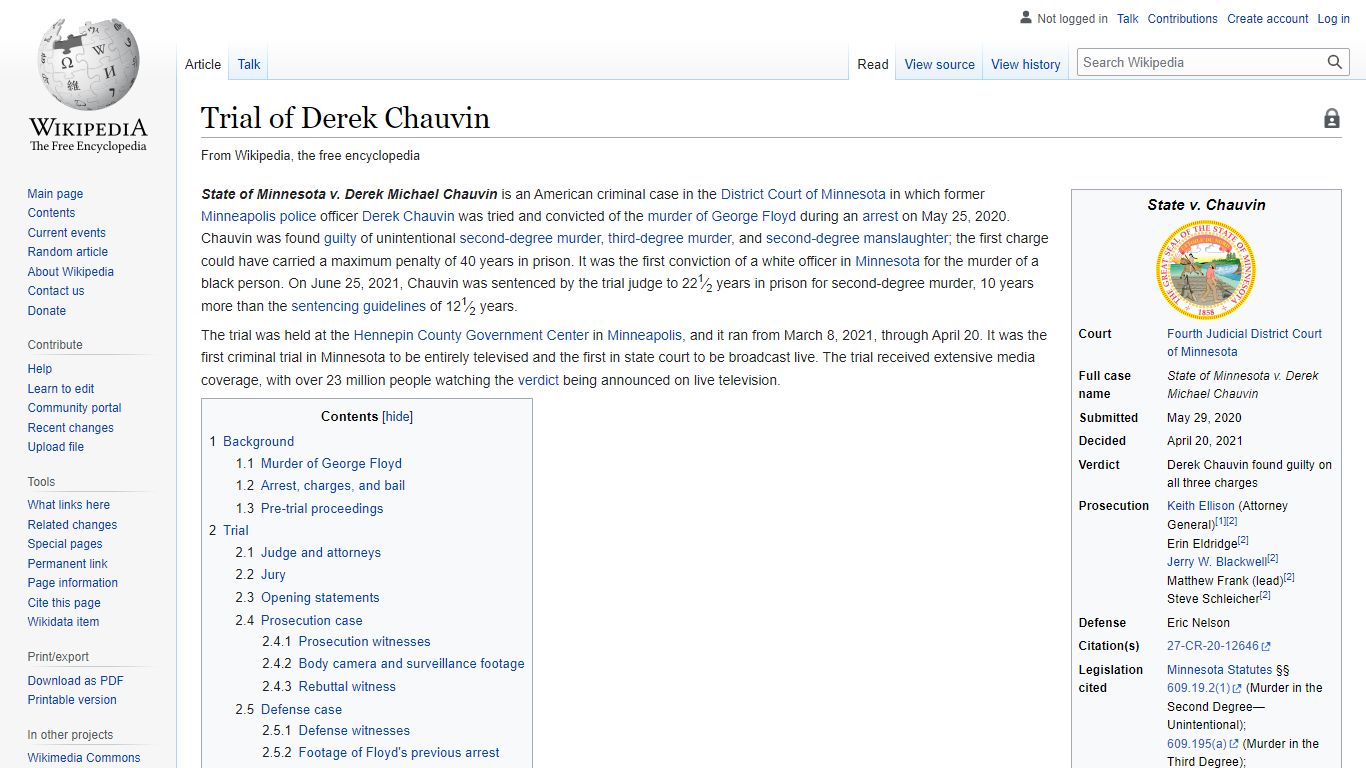 Trial of Derek Chauvin - Wikipedia
